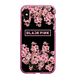 Чехол iPhone XS Max матовый Black Pink: Delicate Sakura