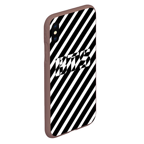 Чехол iPhone XS Max матовый BTS: B&W Stripes / 3D-Коричневый – фото 2