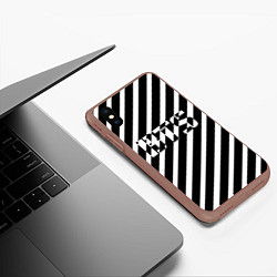 Чехол iPhone XS Max матовый BTS: B&W Stripes, цвет: 3D-коричневый — фото 2