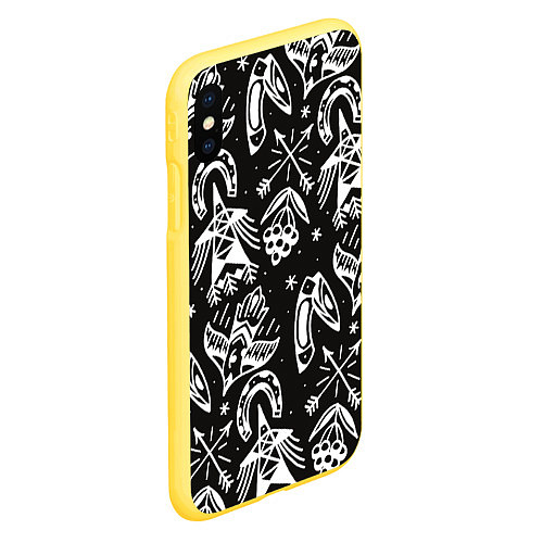 Чехол iPhone XS Max матовый Сибирские мотивы / 3D-Желтый – фото 2