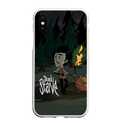 Чехол iPhone XS Max матовый Don't Starve: Night Forrest, цвет: 3D-белый