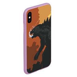 Чехол iPhone XS Max матовый Godzilla: Monster Smoke, цвет: 3D-сиреневый — фото 2