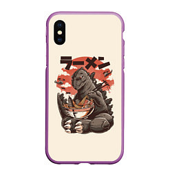 Чехол iPhone XS Max матовый Godzilla Eat