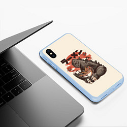 Чехол iPhone XS Max матовый Godzilla Eat, цвет: 3D-голубой — фото 2