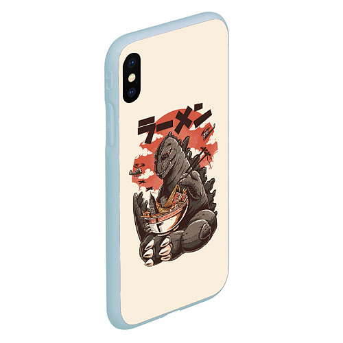 Чехол iPhone XS Max матовый Godzilla Eat / 3D-Голубой – фото 2