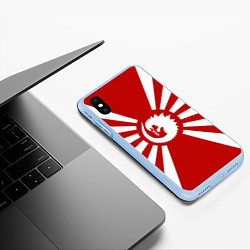 Чехол iPhone XS Max матовый Godzilla: Japan Style, цвет: 3D-голубой — фото 2