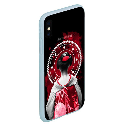 Чехол iPhone XS Max матовый Kimono Geisha / 3D-Голубой – фото 2