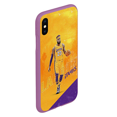 Чехол iPhone XS Max матовый LeBron James: NBA Star / 3D-Фиолетовый – фото 2