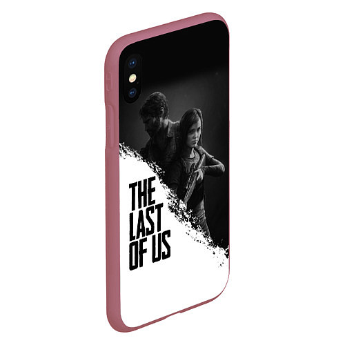 Чехол iPhone XS Max матовый The Last of Us: White & Black / 3D-Малиновый – фото 2