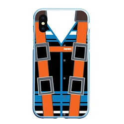 Чехол iPhone XS Max матовый Fortnite: Ремонтник, цвет: 3D-голубой