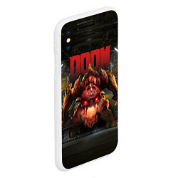 Чехол iPhone XS Max матовый DOOM: Pinky Monster, цвет: 3D-белый — фото 2