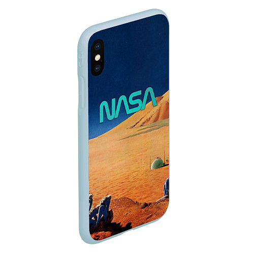 Чехол iPhone XS Max матовый NASA on Mars / 3D-Голубой – фото 2