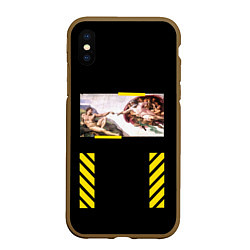 Чехол iPhone XS Max матовый Off White: The Creation of Adam, цвет: 3D-коричневый