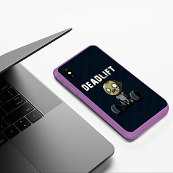 Чехол iPhone XS Max матовый Deadlift, цвет: 3D-фиолетовый — фото 2