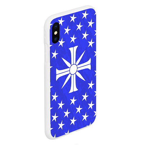 Чехол iPhone XS Max матовый Far Cry 5: Blue Cult Symbol / 3D-Белый – фото 2