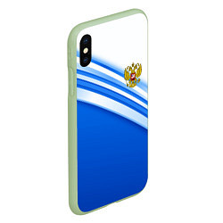Чехол iPhone XS Max матовый Россия: голубая волна, цвет: 3D-салатовый — фото 2