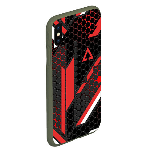 Чехол iPhone XS Max матовый CS:GO CYREX CARBON / 3D-Темно-зеленый – фото 2