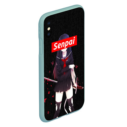 Чехол iPhone XS Max матовый Senpai Assassin / 3D-Мятный – фото 2