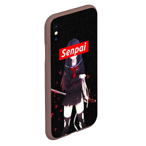 Чехол iPhone XS Max матовый Senpai Assassin / 3D-Коричневый – фото 2