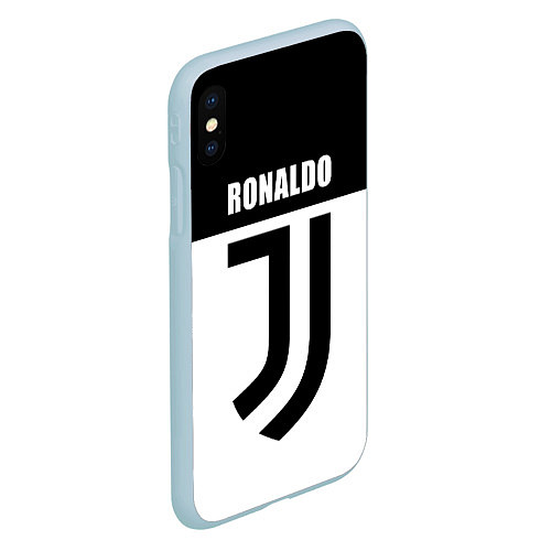 Чехол iPhone XS Max матовый Ronaldo Juve / 3D-Голубой – фото 2