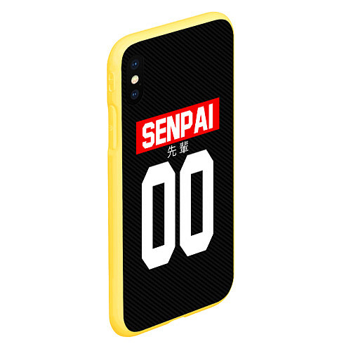 Чехол iPhone XS Max матовый Senpai 00: Black Style / 3D-Желтый – фото 2