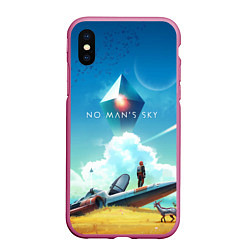 Чехол iPhone XS Max матовый No Man’s Sky: Atlas Rises, цвет: 3D-малиновый