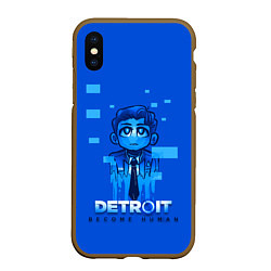 Чехол iPhone XS Max матовый Detroit: Become Human, цвет: 3D-коричневый