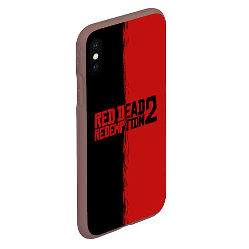 Чехол iPhone XS Max матовый RDD 2: Black & Red / 3D-Коричневый – фото 2