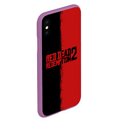 Чехол iPhone XS Max матовый RDD 2: Black & Red, цвет: 3D-фиолетовый — фото 2