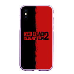 Чехол iPhone XS Max матовый RDD 2: Black & Red, цвет: 3D-сиреневый