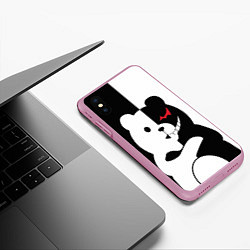 Чехол iPhone XS Max матовый Monokuma Drae, цвет: 3D-розовый — фото 2