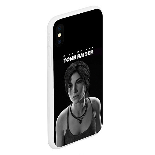 Чехол iPhone XS Max матовый Rise if The Tomb Raider / 3D-Белый – фото 2