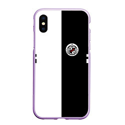 Чехол iPhone XS Max матовый Monokuma School, цвет: 3D-сиреневый