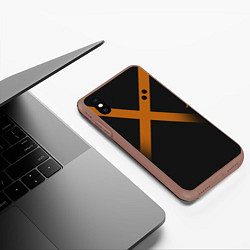 Чехол iPhone XS Max матовый KATSUKI BAKUGOU полосы, цвет: 3D-коричневый — фото 2