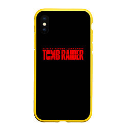 Чехол iPhone XS Max матовый Tomb Raider, цвет: 3D-желтый