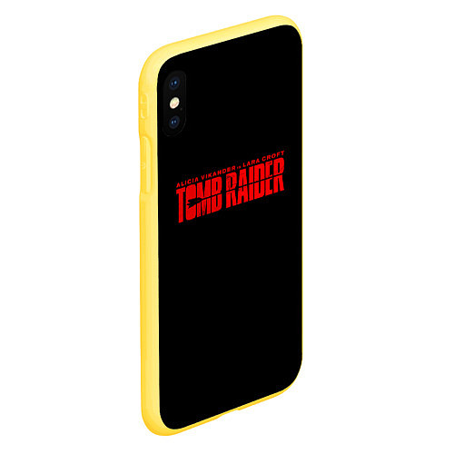 Чехол iPhone XS Max матовый Tomb Raider / 3D-Желтый – фото 2