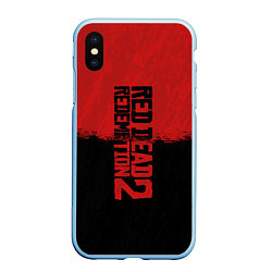 Чехол iPhone XS Max матовый RDD 2: Red & Black, цвет: 3D-голубой