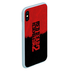 Чехол iPhone XS Max матовый RDD 2: Red & Black, цвет: 3D-голубой — фото 2