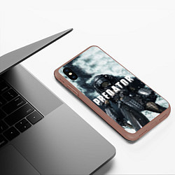 Чехол iPhone XS Max матовый Winter Predator, цвет: 3D-коричневый — фото 2