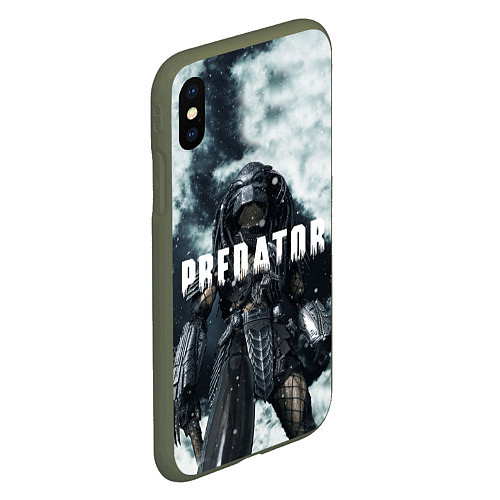 Чехол iPhone XS Max матовый Winter Predator / 3D-Темно-зеленый – фото 2