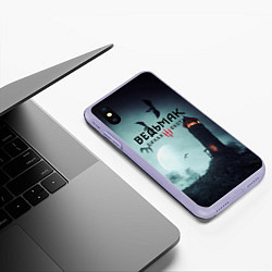 Чехол iPhone XS Max матовый Ведьмак: Дикая охота, цвет: 3D-светло-сиреневый — фото 2
