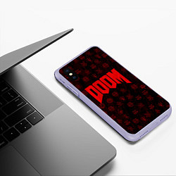 Чехол iPhone XS Max матовый DOOM: Hellish signs, цвет: 3D-светло-сиреневый — фото 2
