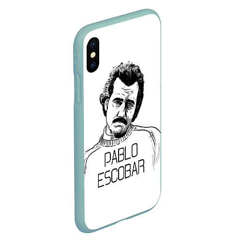 Чехол iPhone XS Max матовый Pablo Escobar / 3D-Мятный – фото 2