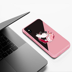 Чехол iPhone XS Max матовый MONOKUMA X MONOMI, цвет: 3D-баблгам — фото 2