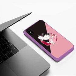 Чехол iPhone XS Max матовый MONOKUMA X MONOMI, цвет: 3D-фиолетовый — фото 2