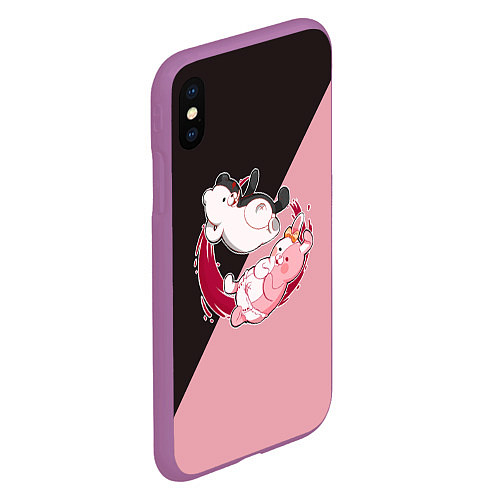 Чехол iPhone XS Max матовый MONOKUMA X MONOMI / 3D-Фиолетовый – фото 2