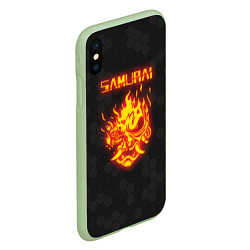Чехол iPhone XS Max матовый Cyberpunk 2077: SAMURAI, цвет: 3D-салатовый — фото 2