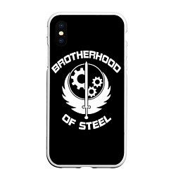 Чехол iPhone XS Max матовый Brothood of Steel, цвет: 3D-белый