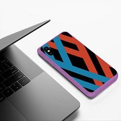 Чехол iPhone XS Max матовый Darling in the Franxx, цвет: 3D-фиолетовый — фото 2