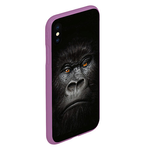 Чехол iPhone XS Max матовый Морда Гориллы / 3D-Фиолетовый – фото 2
